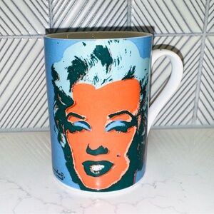 Vintage Andy Warhol Marilyn Monroe Mug BLOCK 1997 blue orange